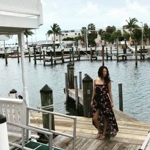 Summer floral maxi dress with short underneath